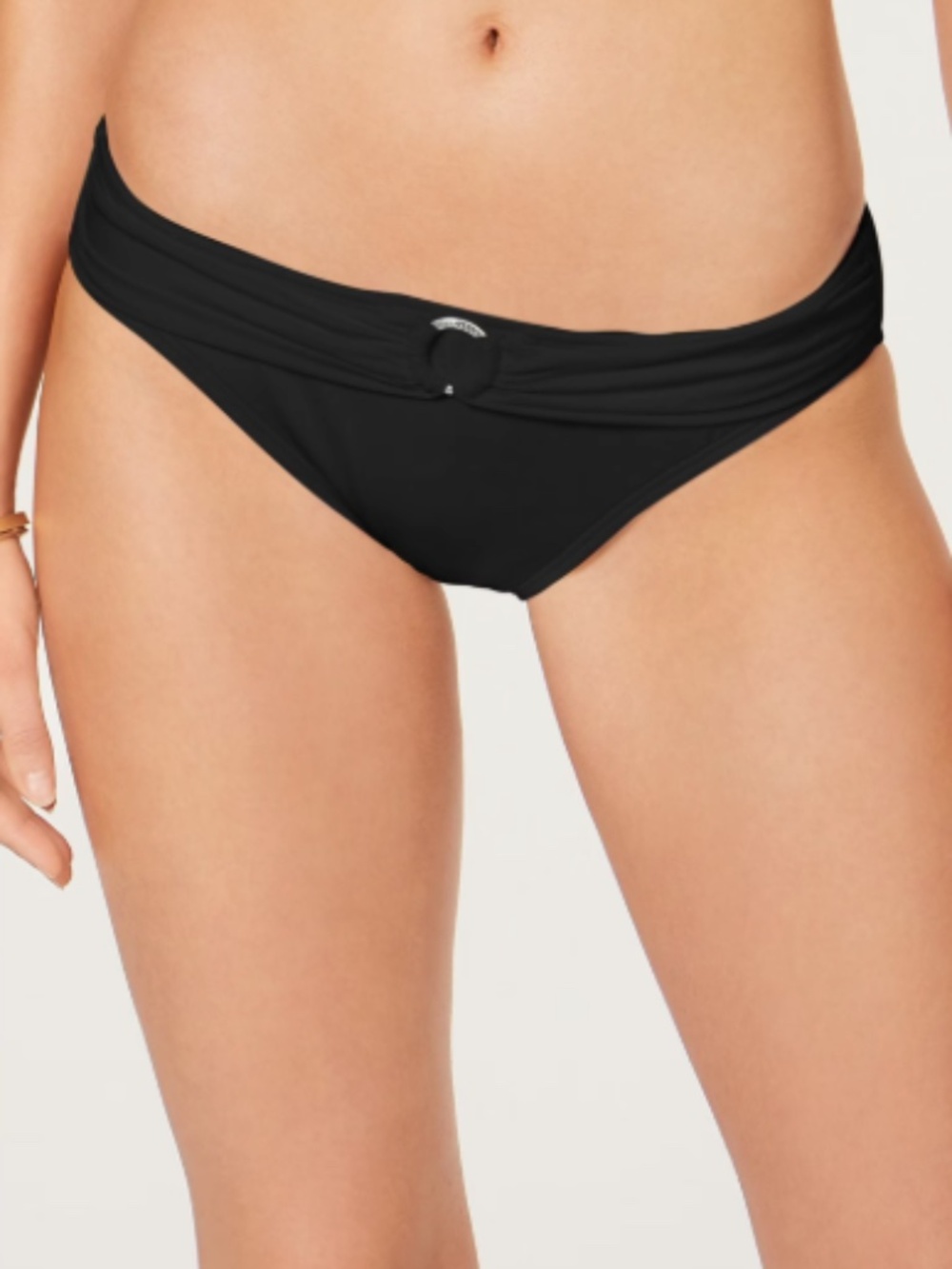Michael Michael Kors Women’s Logo-Ring Bikini Bottoms Black Size XS 12116